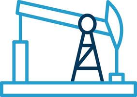 Drilling Rig Line Blue Two Color Icon vector