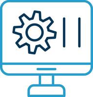 Settings Line Blue Two Color Icon vector