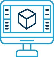 Product Design Line Blue Two Color Icon vector
