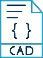 CAD Line Blue Two Color Icon vector