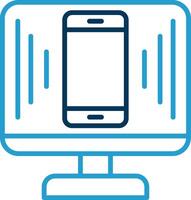 Responsive Design Line Blue Two Color Icon vector