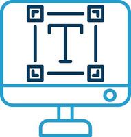 Typography Line Blue Two Color Icon vector