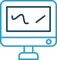 Digital Drawing Line Blue Two Color Icon vector