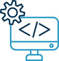 Web Development Line Blue Two Color Icon vector