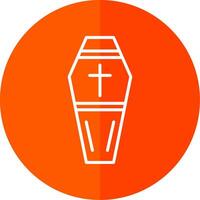 Coffin Line Yellow White Icon vector