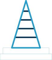 Traffic Cone Line Blue Two Color Icon vector