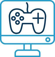 Game Development Line Blue Two Color Icon vector