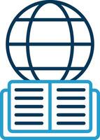 Ebook Line Blue Two Color Icon vector