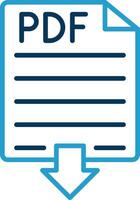 Pdf Line Blue Two Color Icon vector