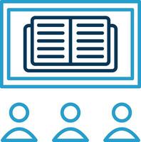 OnLine Blue Two Color Learning Line Blue Two Color Icon vector