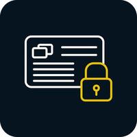 Secure Payment Line Yellow White Icon vector