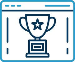 Trophy Line Blue Two Color Icon vector