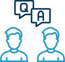 Question And Answer Line Blue Two Color Icon vector