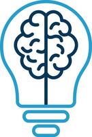 Brainstorm Line Blue Two Color Icon vector