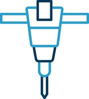 Jackhammer Line Blue Two Color Icon vector