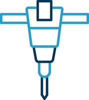 Jackhammer Line Blue Two Color Icon vector