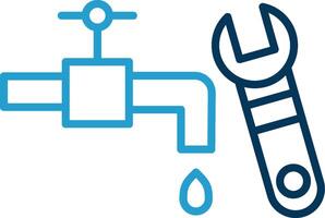 Plumbing Line Blue Two Color Icon vector