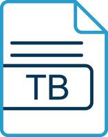 TB File Format Line Blue Two Color Icon vector