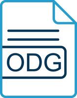 ODG File Format Line Blue Two Color Icon vector