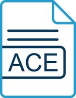 ACE File Format Line Blue Two Color Icon vector