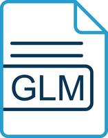 GLM File Format Line Blue Two Color Icon vector