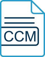 CCM File Format Line Blue Two Color Icon vector