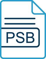 PSB File Format Line Blue Two Color Icon vector