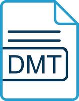 DMT File Format Line Blue Two Color Icon vector