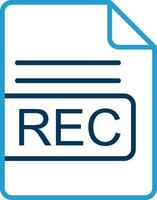 REC File Format Line Blue Two Color Icon vector