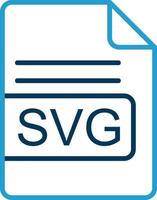 SVG File Format Line Blue Two Color Icon vector