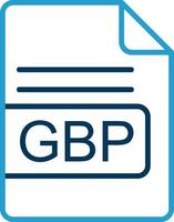 GBP File Format Line Blue Two Color Icon vector