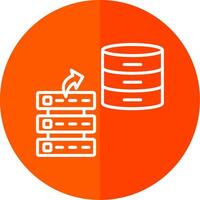 Data Stacks Line Yellow White Icon vector