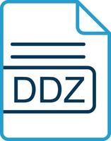 ddz archivo formato línea azul dos color icono vector