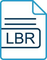LBR File Format Line Blue Two Color Icon vector