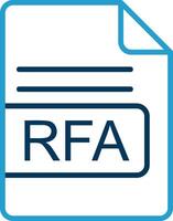 RFA File Format Line Blue Two Color Icon vector