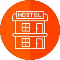 Hostal línea amarillo blanco icono vector