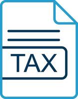 TAX File Format Line Blue Two Color Icon vector
