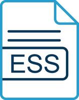 ESS File Format Line Blue Two Color Icon vector