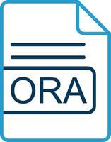 ORA File Format Line Blue Two Color Icon vector