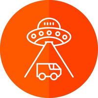 Ufo Line Yellow White Icon vector