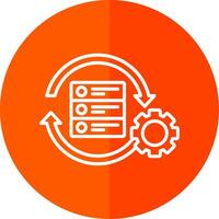 Data Processing Line Yellow White Icon vector