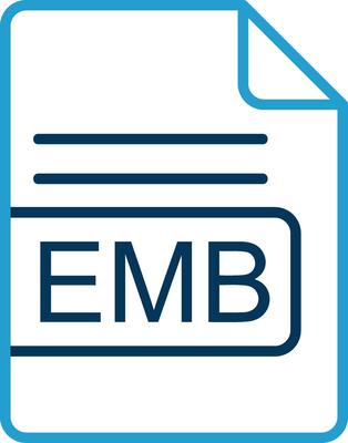 EMB File Format Line Blue Two Color Icon