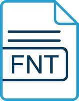 FNT File Format Line Blue Two Color Icon vector