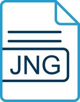 jng archivo formato línea azul dos color icono vector