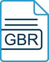 GBR File Format Line Blue Two Color Icon vector