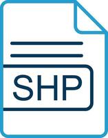SHP File Format Line Blue Two Color Icon vector