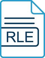 rle archivo formato línea azul dos color icono vector