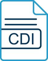 CDI File Format Line Blue Two Color Icon vector