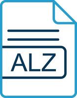 alz archivo formato línea azul dos color icono vector