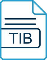 tib archivo formato línea azul dos color icono vector